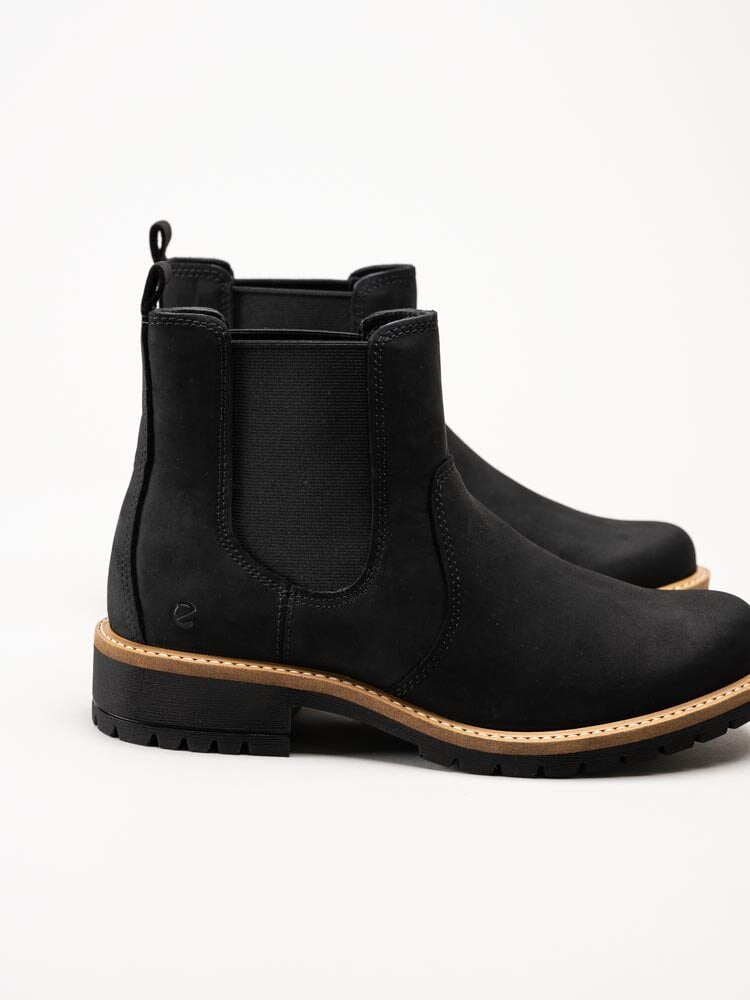 Ecco - Elaina - Svarta chelsea boots i oljad nubuck