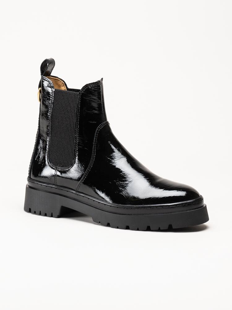 Gant Footwear - Aligrey - Svarta chelsea boots i lackskinn