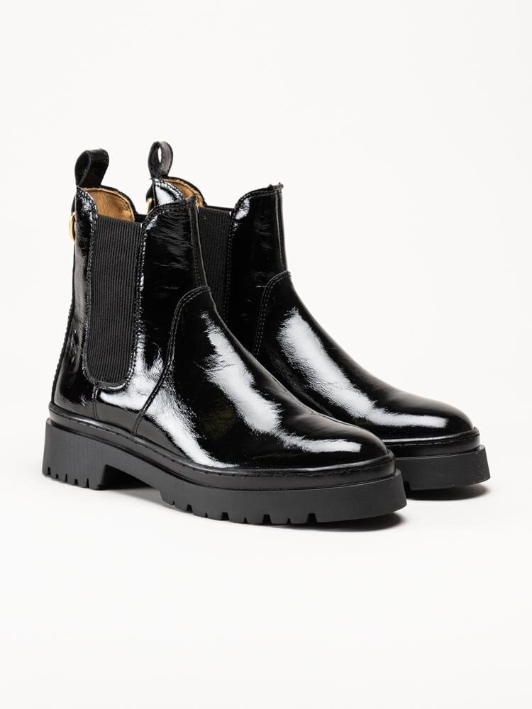 Gant Footwear - Aligrey - Svarta chelsea boots i lackskinn