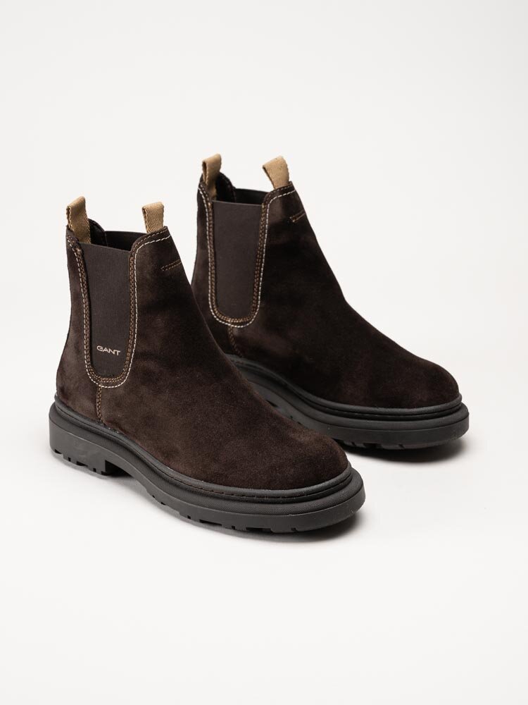 Gant Footwear - Timbly - Mörkbruna chelsea boots i mocka