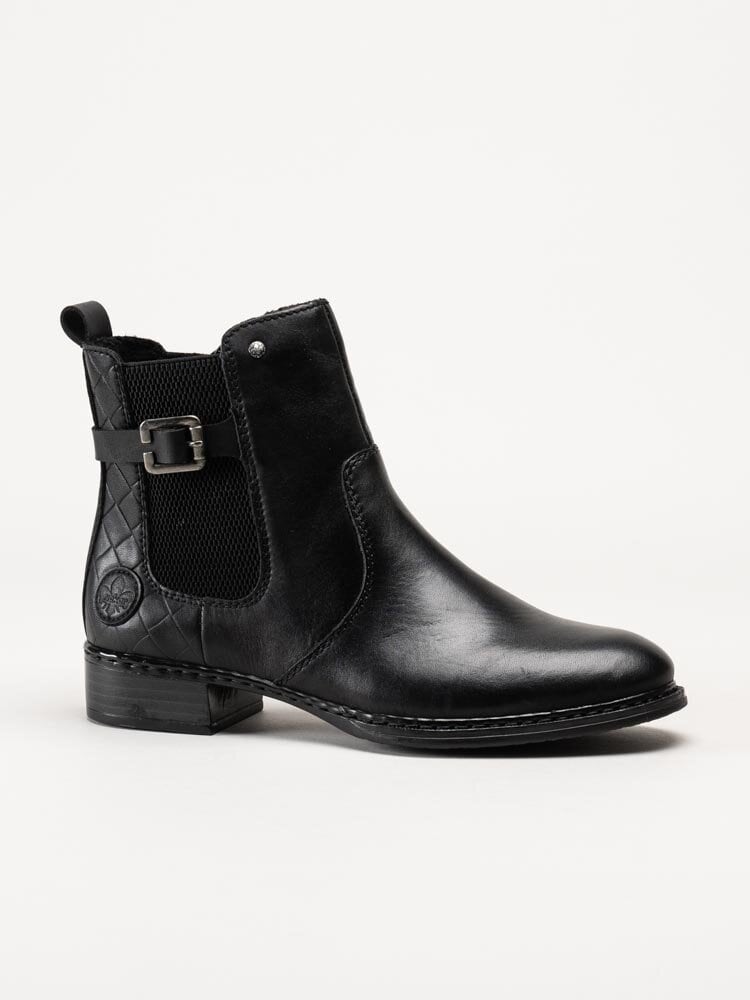 Rieker - Svarta chelsea boots i skinn