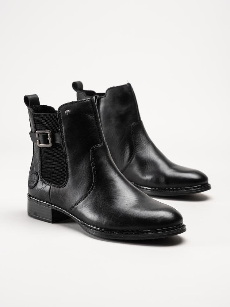 Rieker - Svarta chelsea boots i skinn