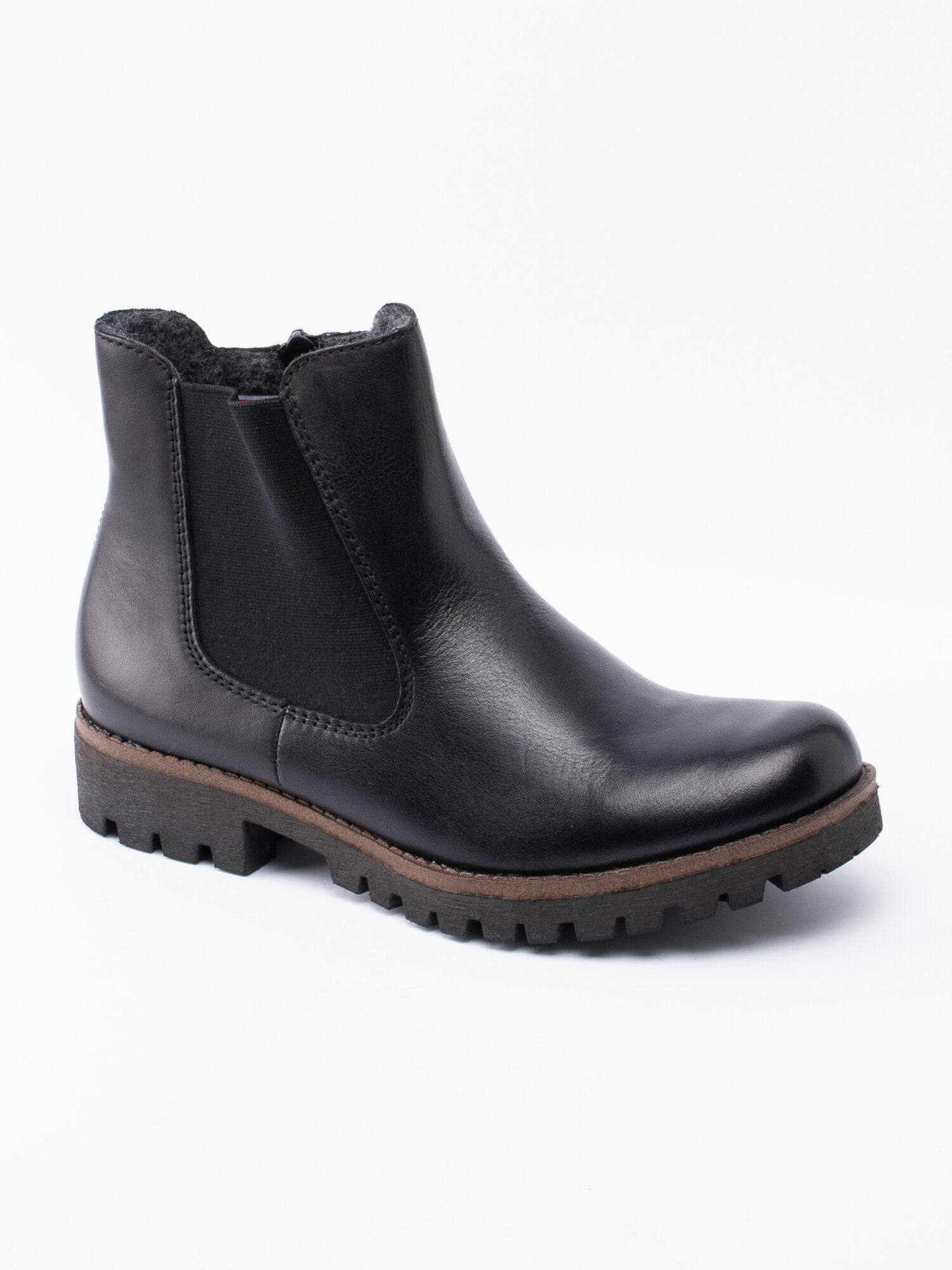 Rieker - Svarta chelsea boots i skinn