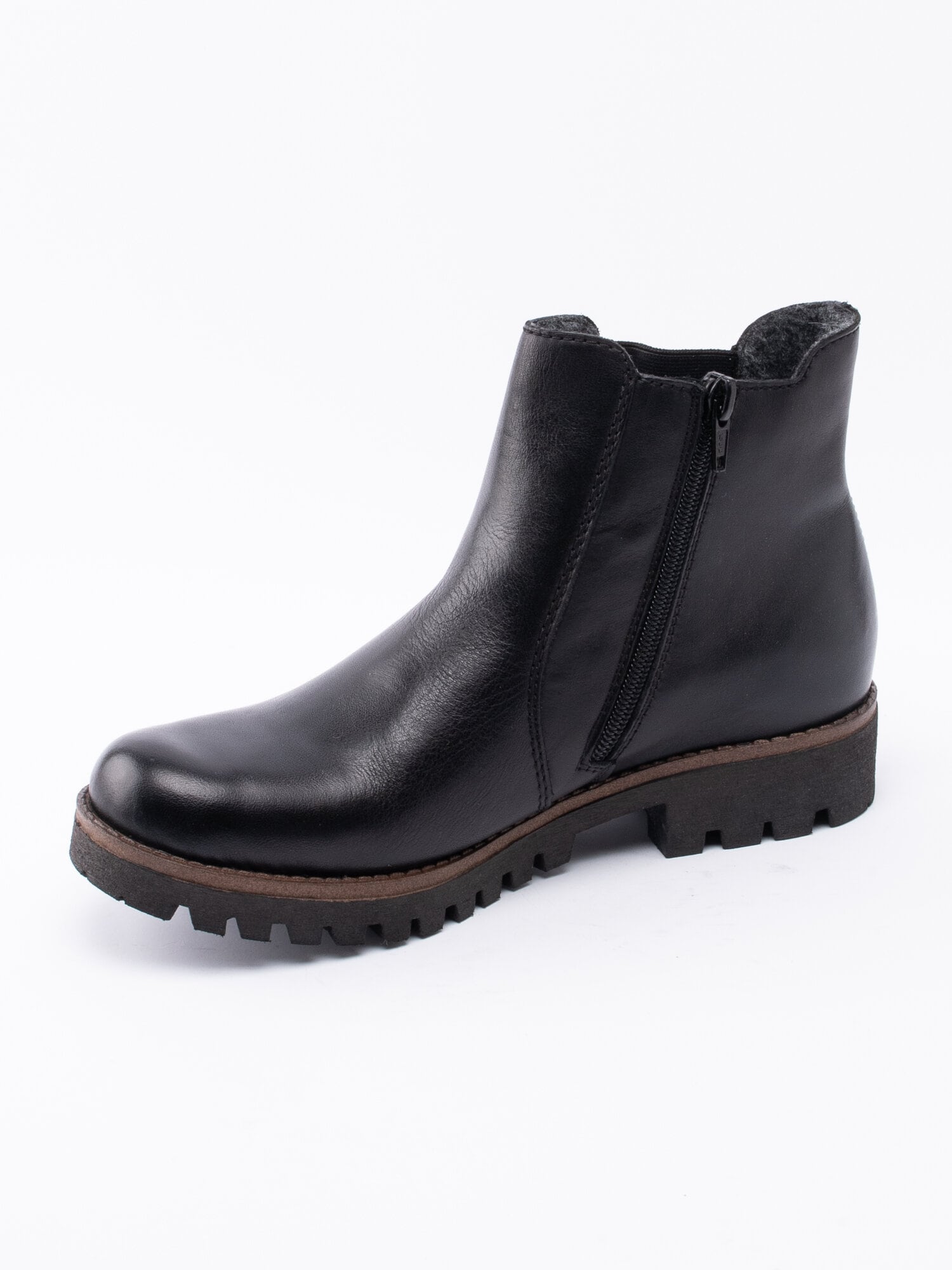 Rieker - Svarta chelsea boots i skinn