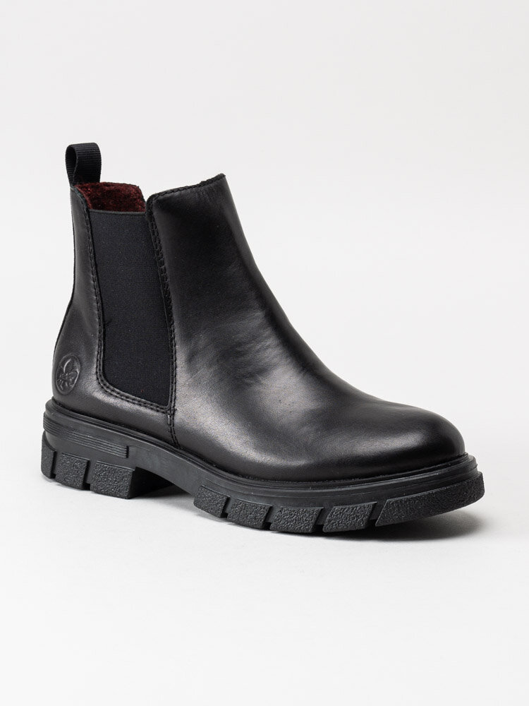 Rieker - Svarta grova chelsea boots i skinn