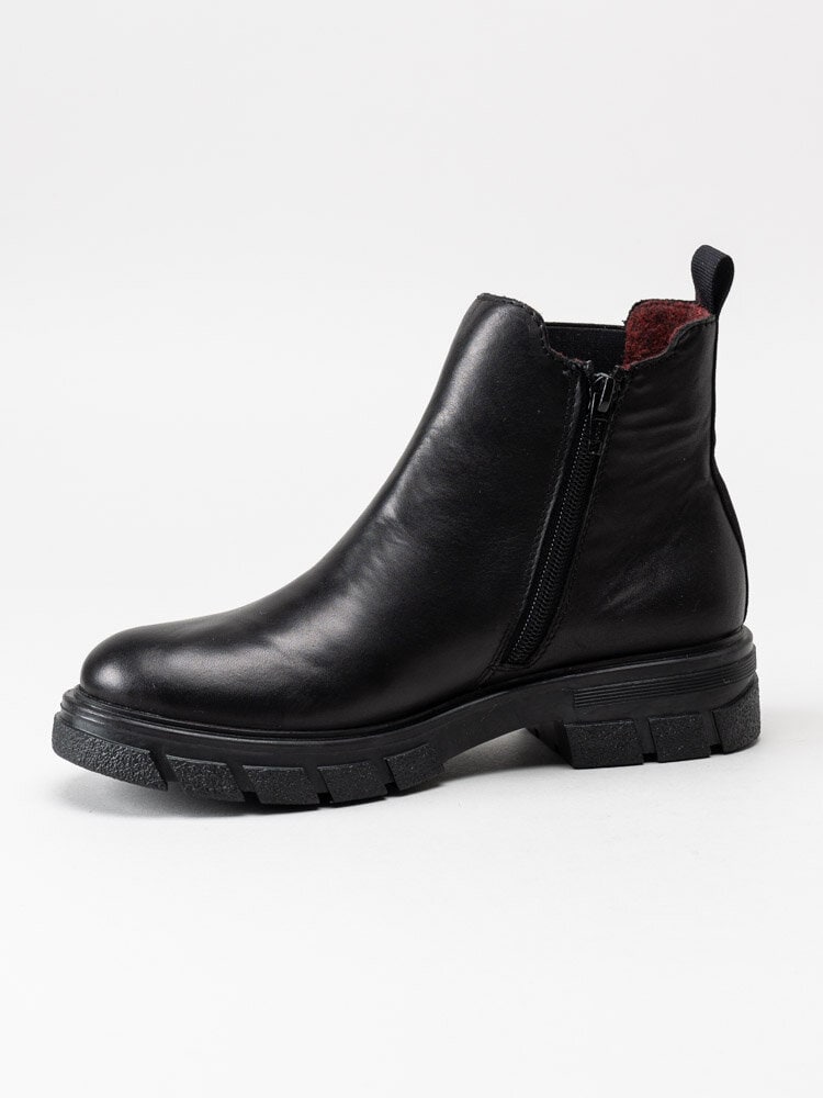 Rieker - Svarta grova chelsea boots i skinn