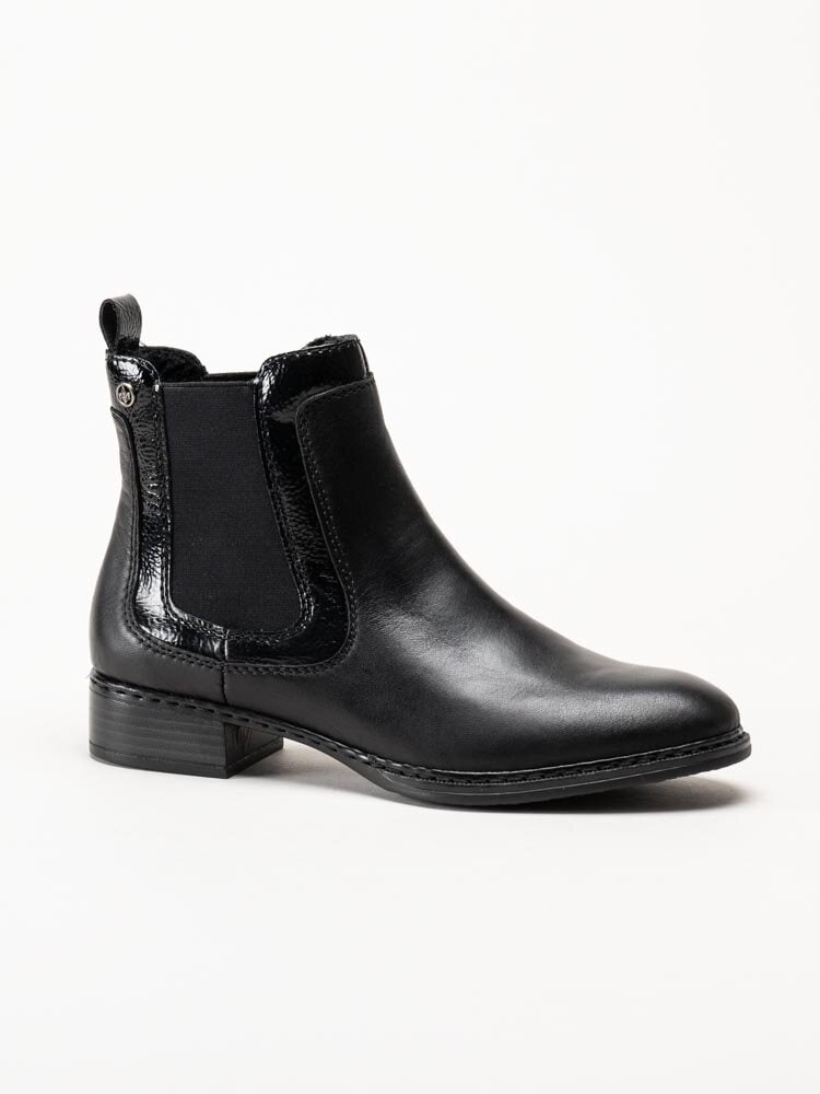 Rieker - Svarta chelsea boots i skinn