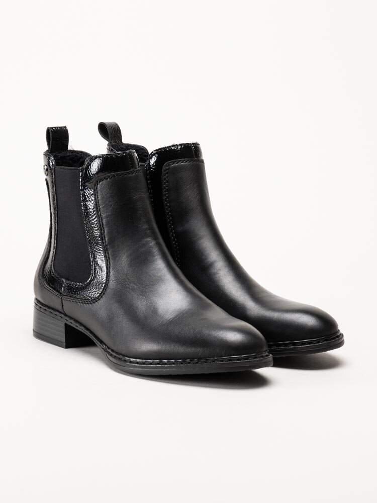 Rieker - Svarta chelsea boots i skinn