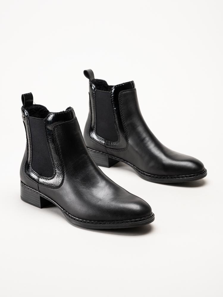 Rieker - Svarta chelsea boots i skinn