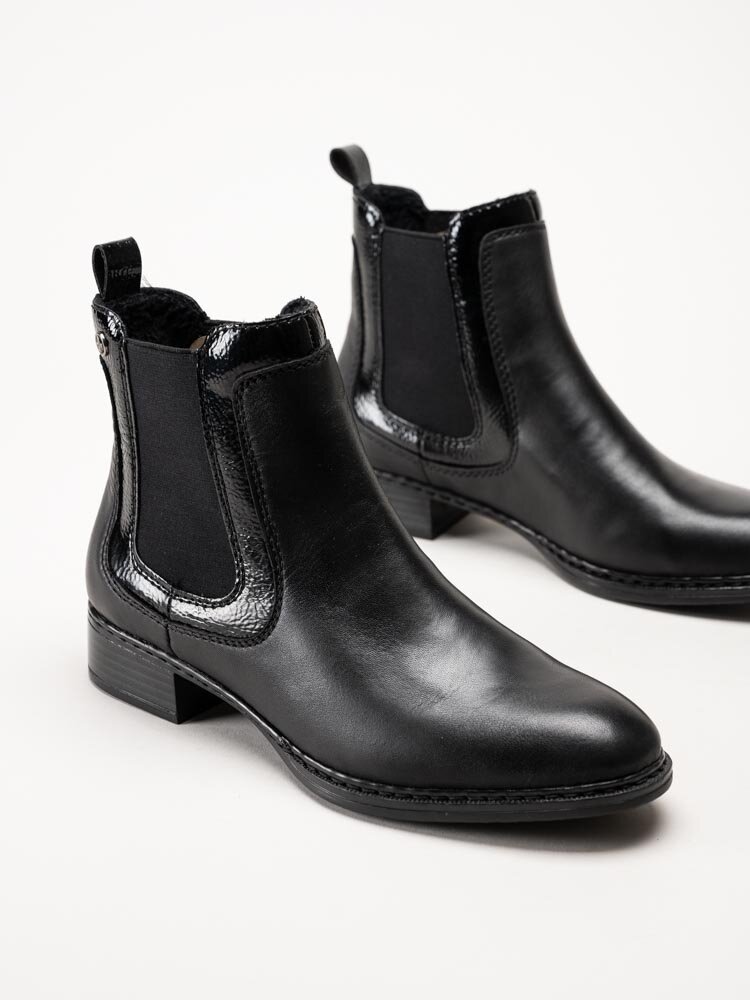 Rieker - Svarta chelsea boots i skinn