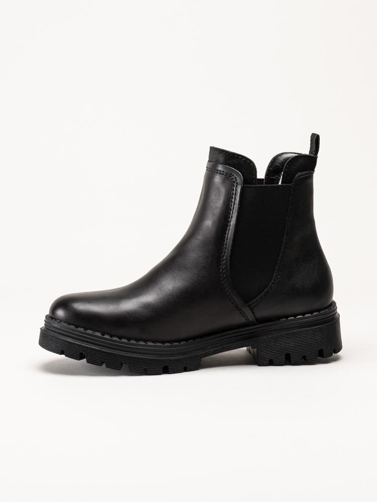 Rieker - Svarta fodrade chelsea boots i skinn