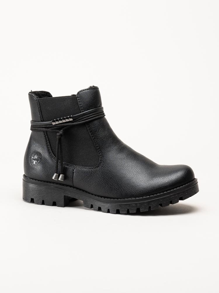 Rieker - Svarta chelsea boots i skinn