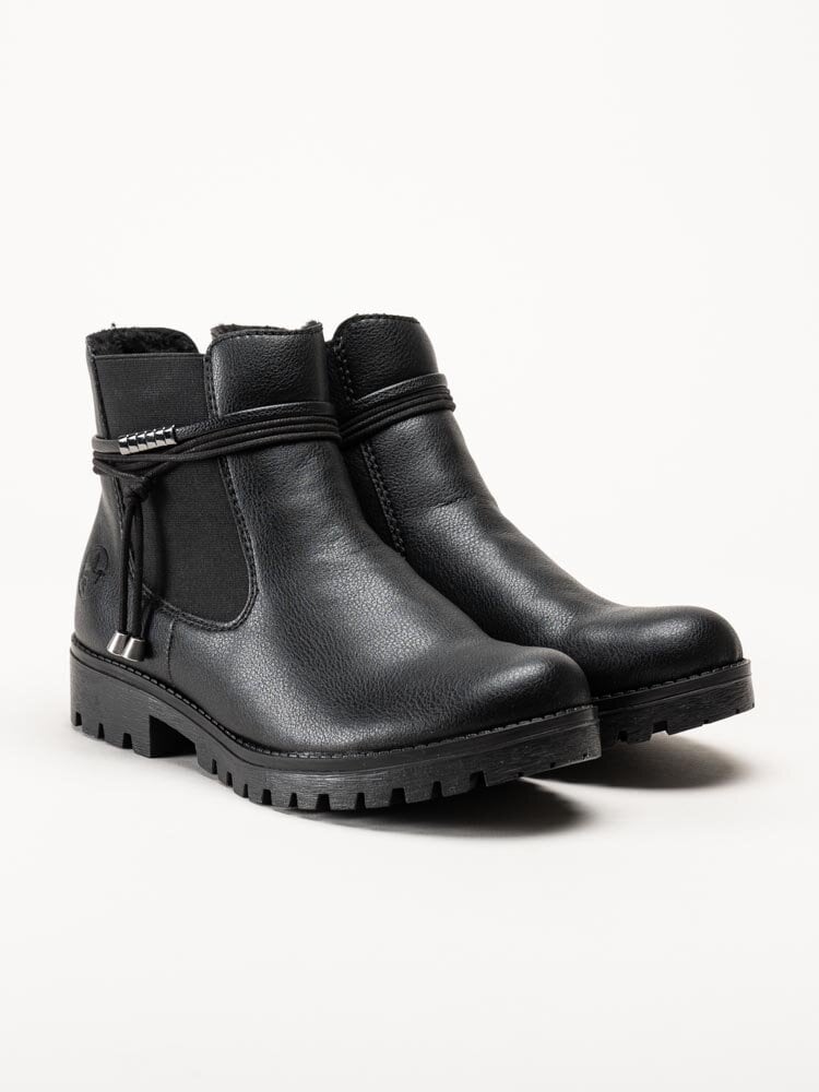 Rieker - Svarta chelsea boots i skinn