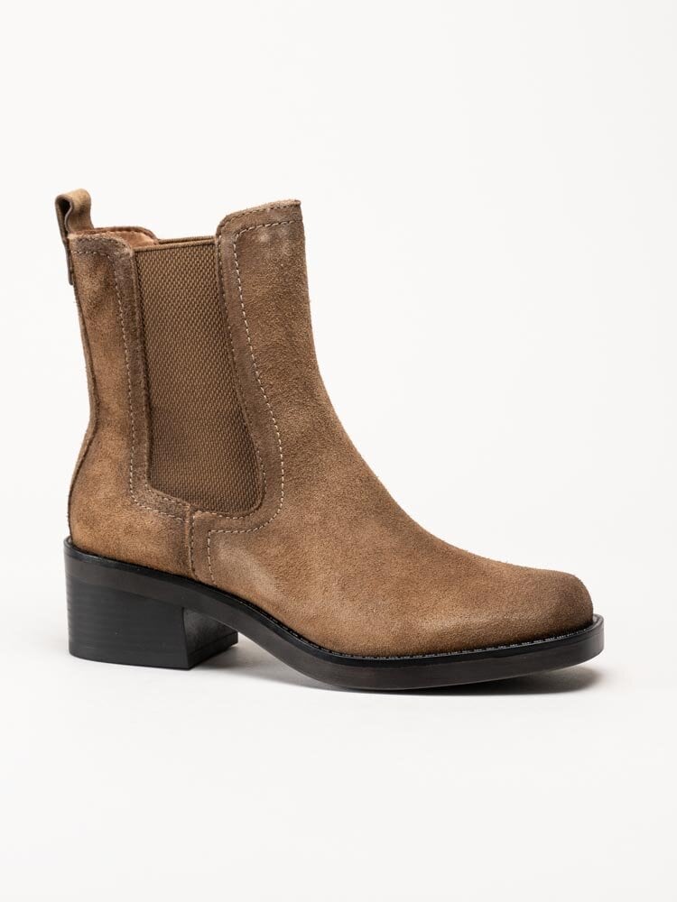 Tamaris - Ljusbruna chelsea boots i mocka