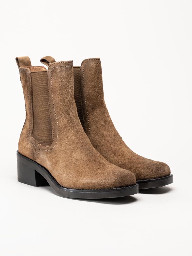 Tamaris - Ljusbruna chelsea boots i mocka