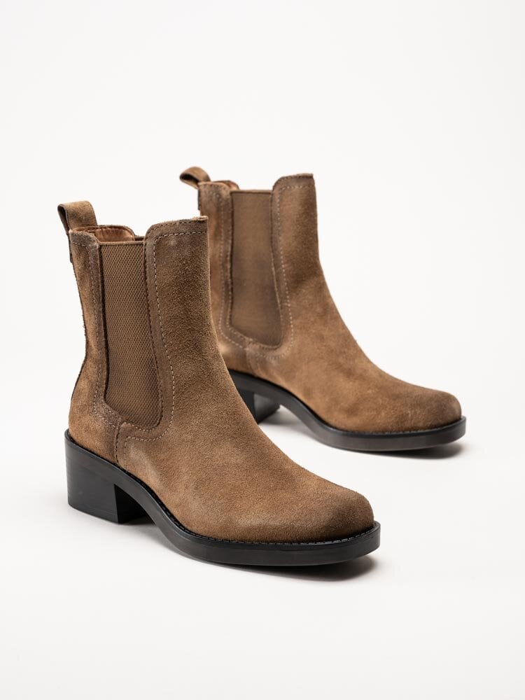 Tamaris - Ljusbruna chelsea boots i mocka