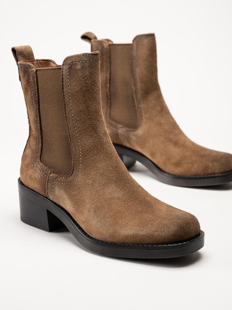 Tamaris - Ljusbruna chelsea boots i mocka