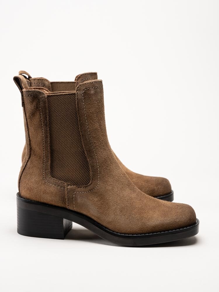 Tamaris - Ljusbruna chelsea boots i mocka