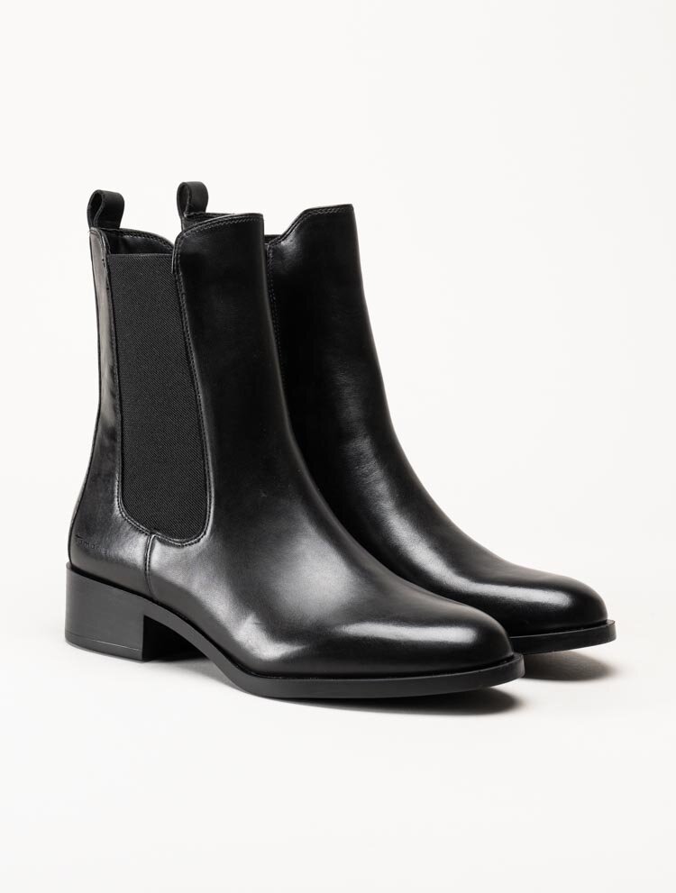 Tamaris - Svarta chelsea boots i skinn