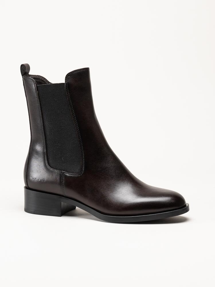 Tamaris - Mörkbruna chelsea boots i skinn