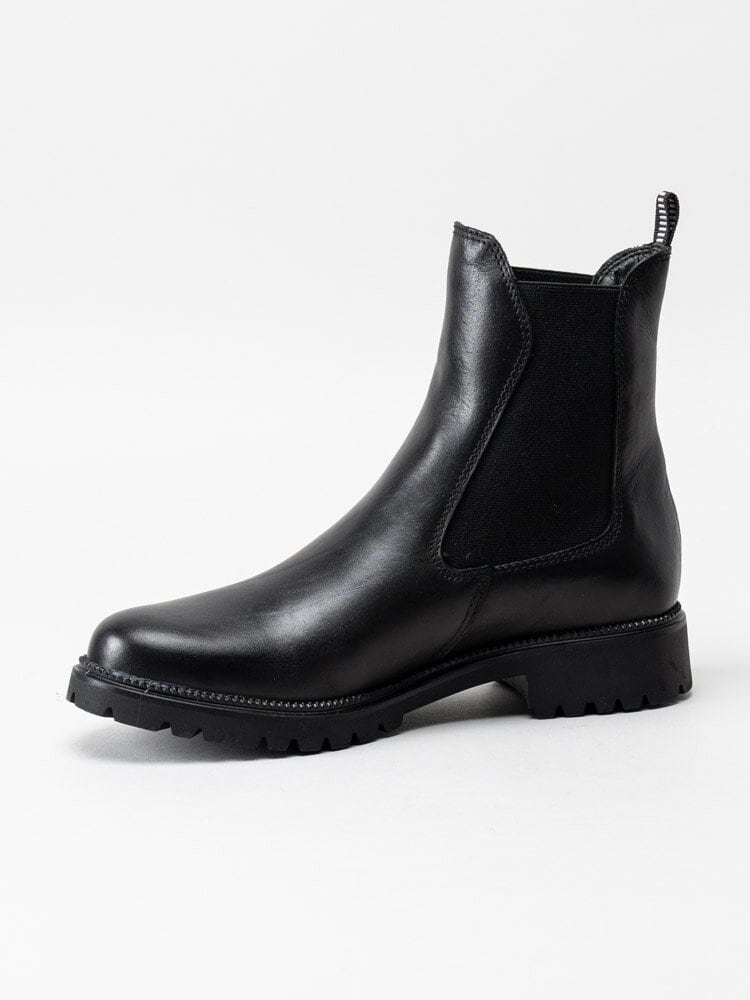 Tamaris - Svarta chelsea boots i skinn