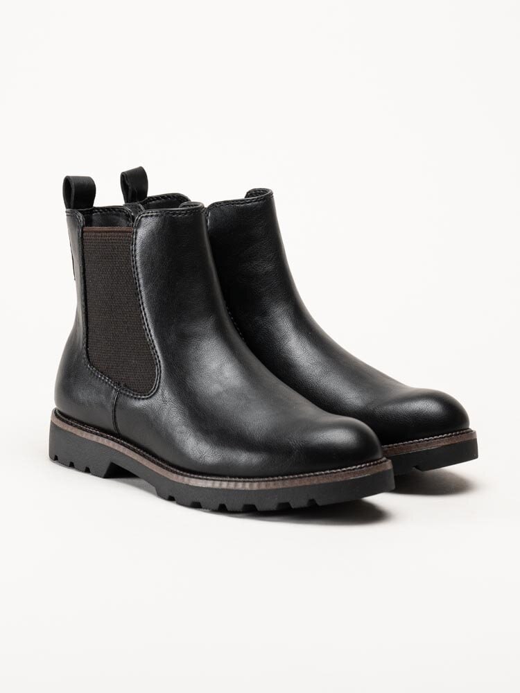 Tamaris - Svarta chelsea boots i skinnimitation