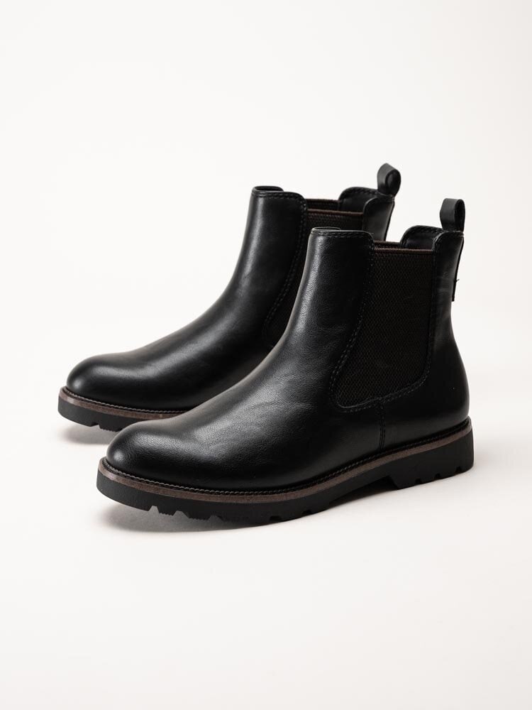 Tamaris - Svarta chelsea boots i skinnimitation