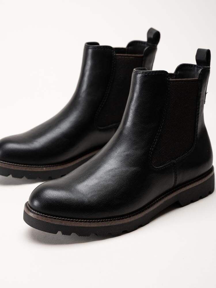 Tamaris - Svarta chelsea boots i skinnimitation