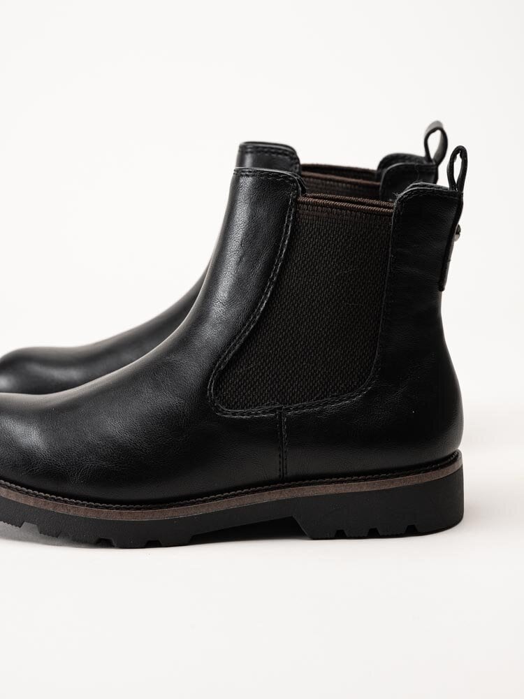 Tamaris - Svarta chelsea boots i skinnimitation