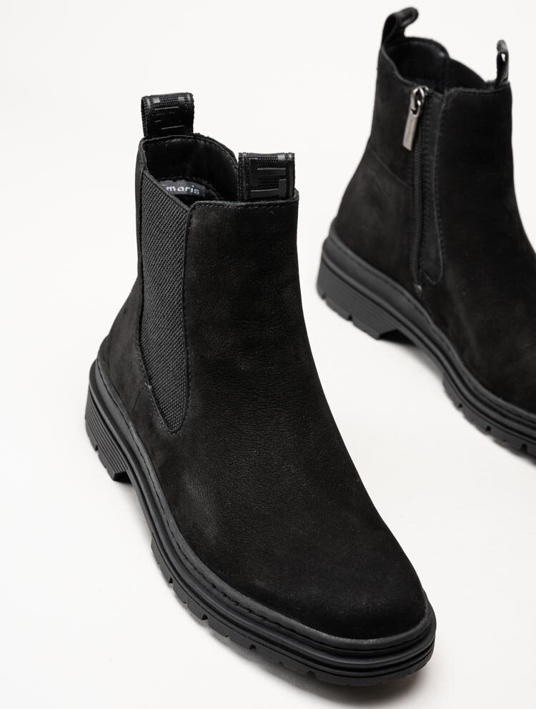 Tamaris - Svarta chelsea boots i nubuck