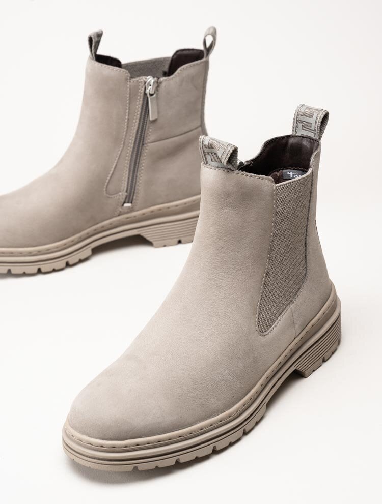 Tamaris - Grå chelsea boots i nubuck