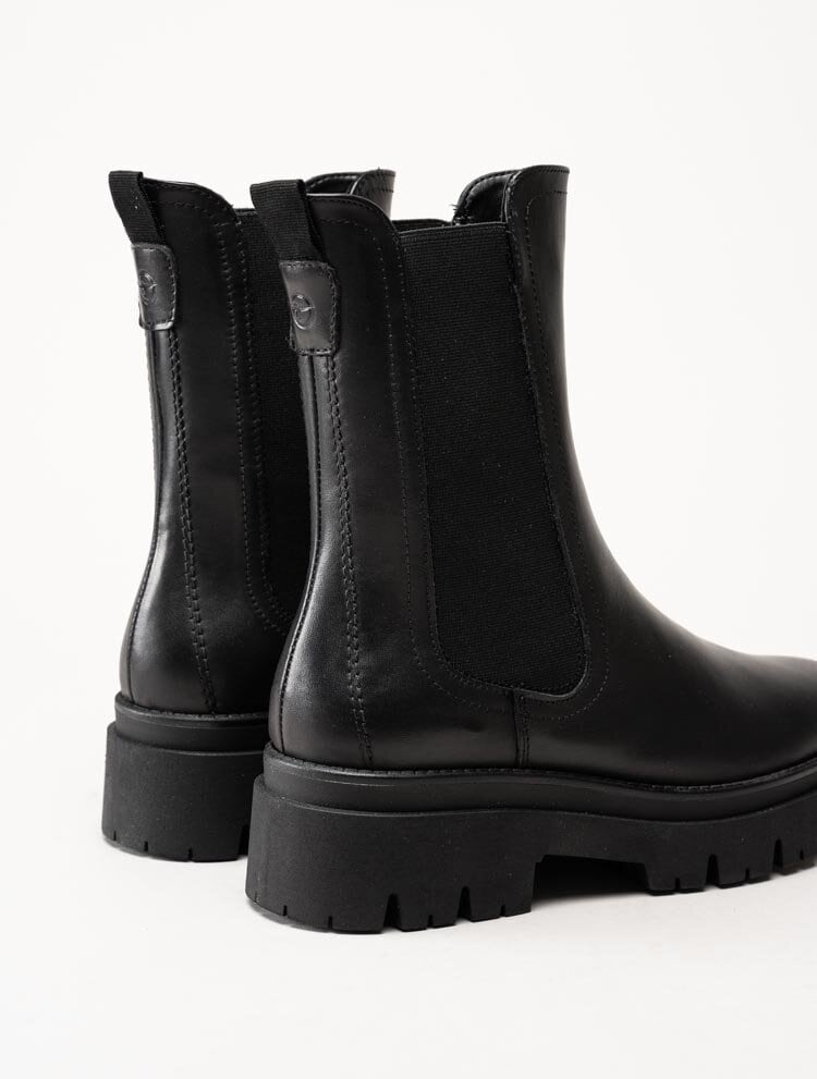 Tamaris - Svarta höga chelsea boots i skinn