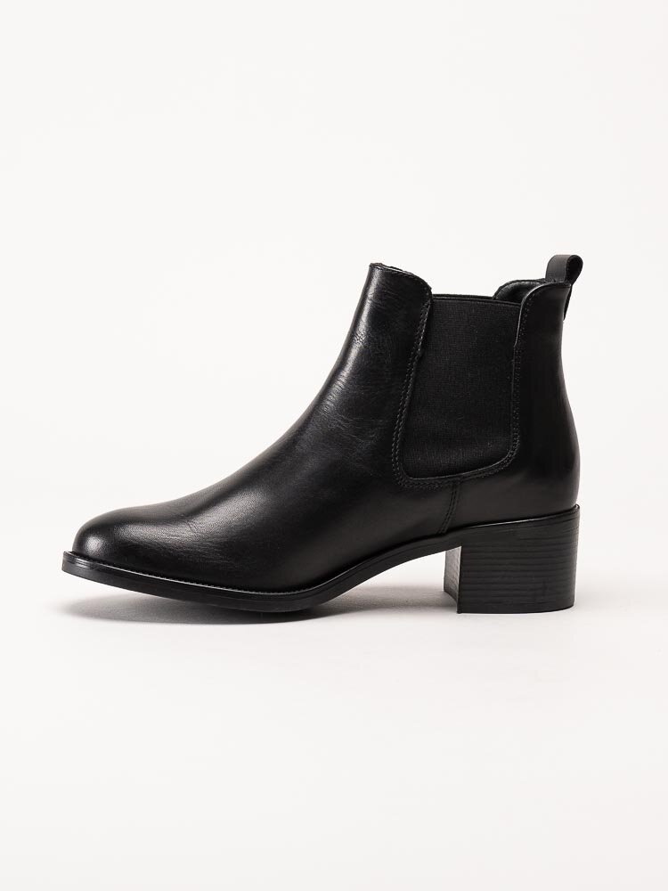 Tamaris - Svarta chelsea boots i skinn