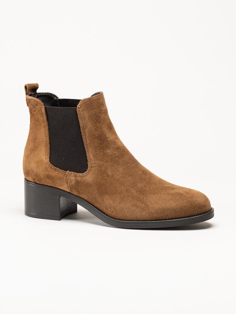 Tamaris - Ljusbruna chelsea boots i mocka