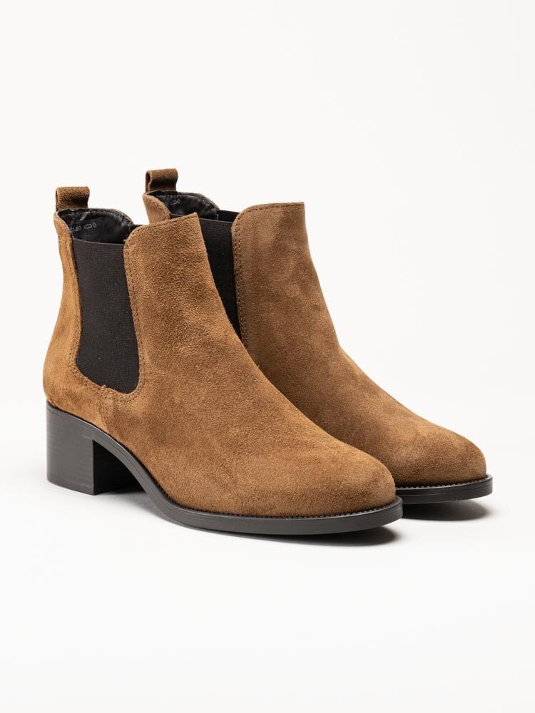 Tamaris - Ljusbruna chelsea boots i mocka