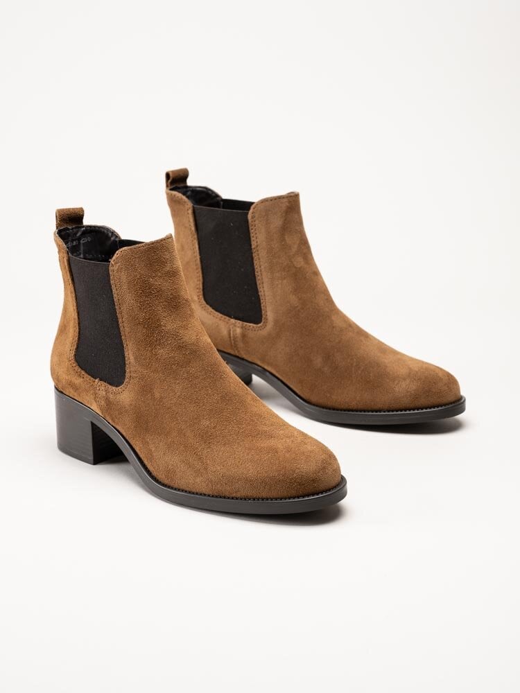 Tamaris - Ljusbruna chelsea boots i mocka