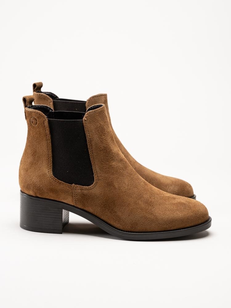 Tamaris - Ljusbruna chelsea boots i mocka