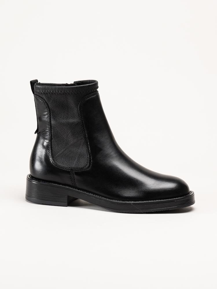 Tamaris - Svarta chelsea boots i skinn