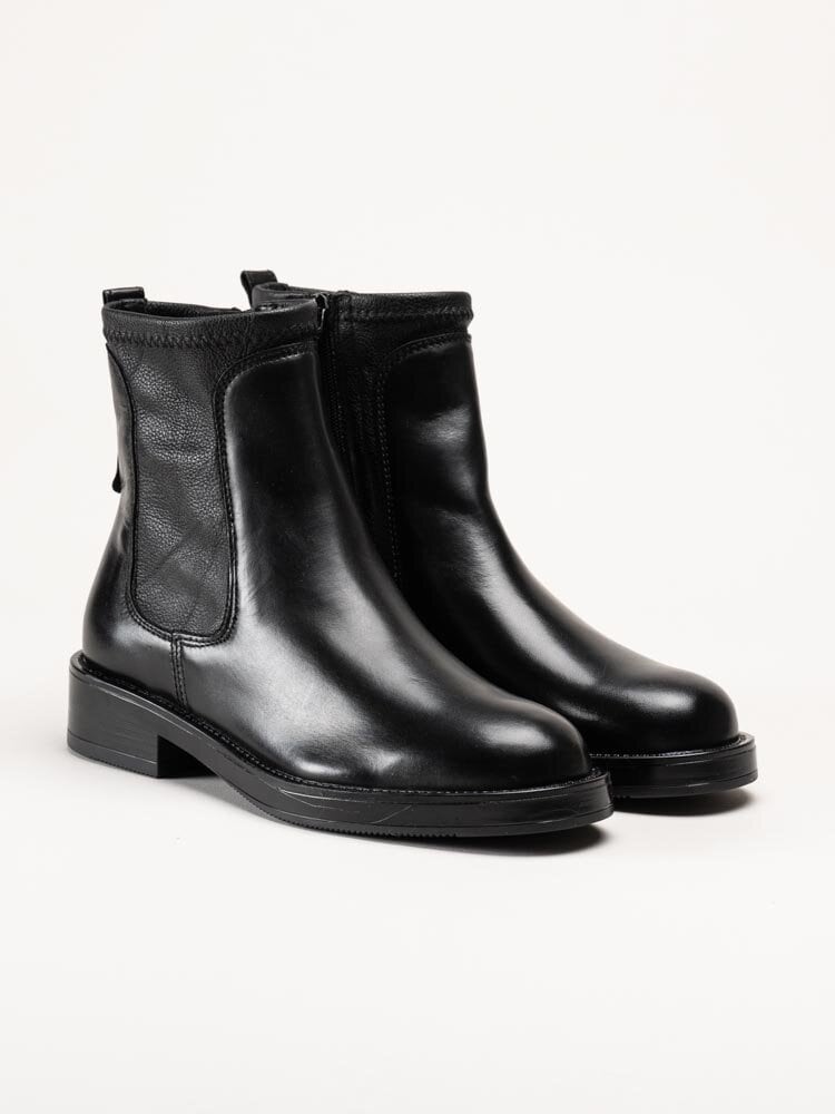 Tamaris - Svarta chelsea boots i skinn