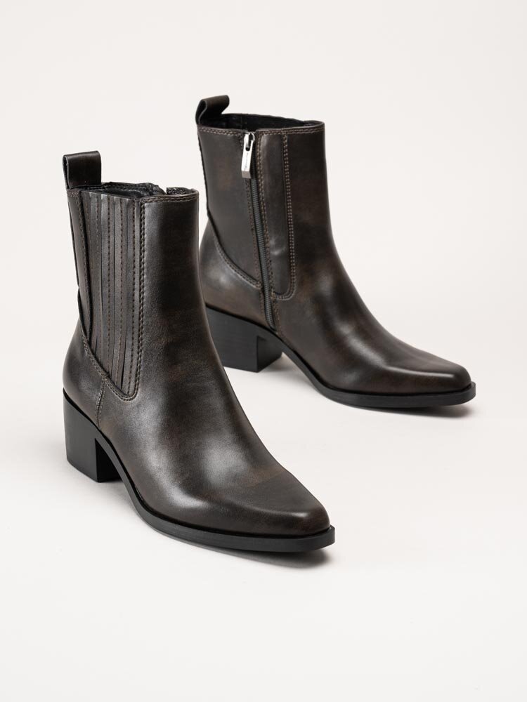 Tamaris - Mörkbruna boots i skinnimitation