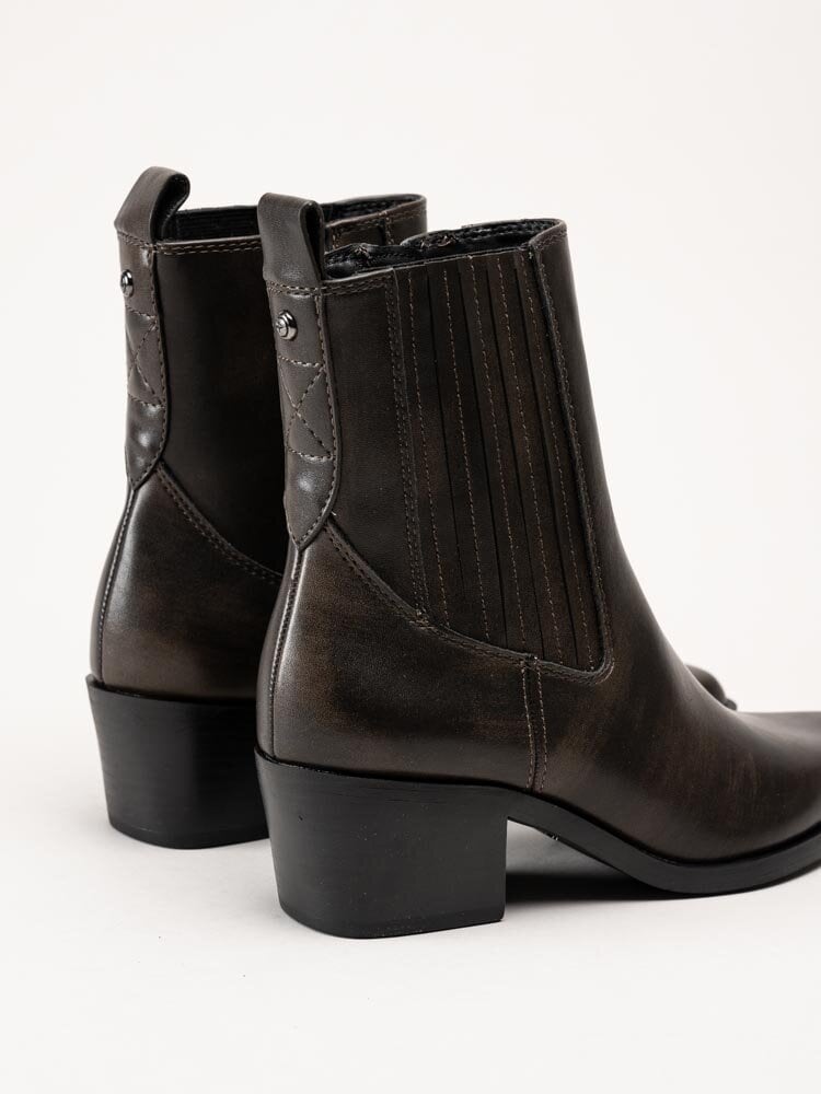 Tamaris - Mörkbruna boots i skinnimitation