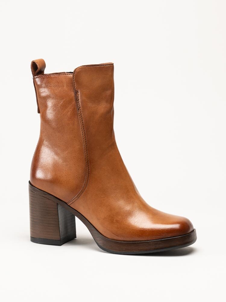 Mjus - Ljusbruna boots i skinn