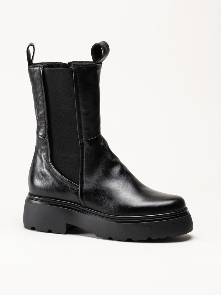 Mjus - Ortisei - Svarta höga chelsea boots i skinn