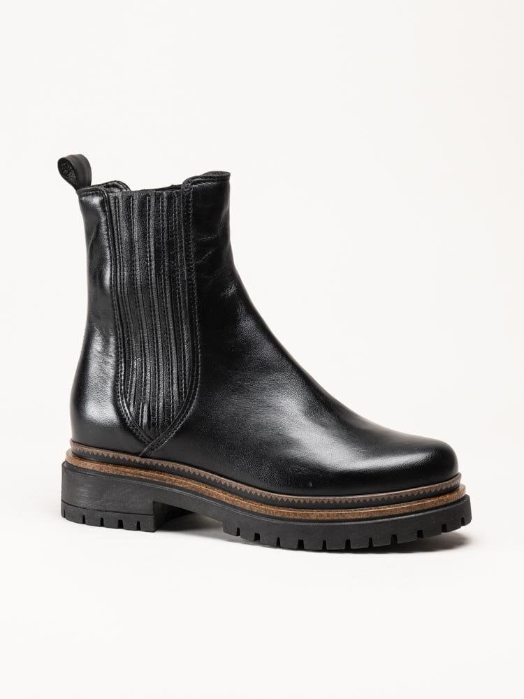 Mjus - Derek - Svarta höga chelsea boots i skinn