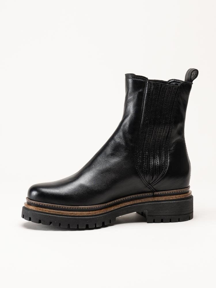 Mjus - Derek - Svarta höga chelsea boots i skinn