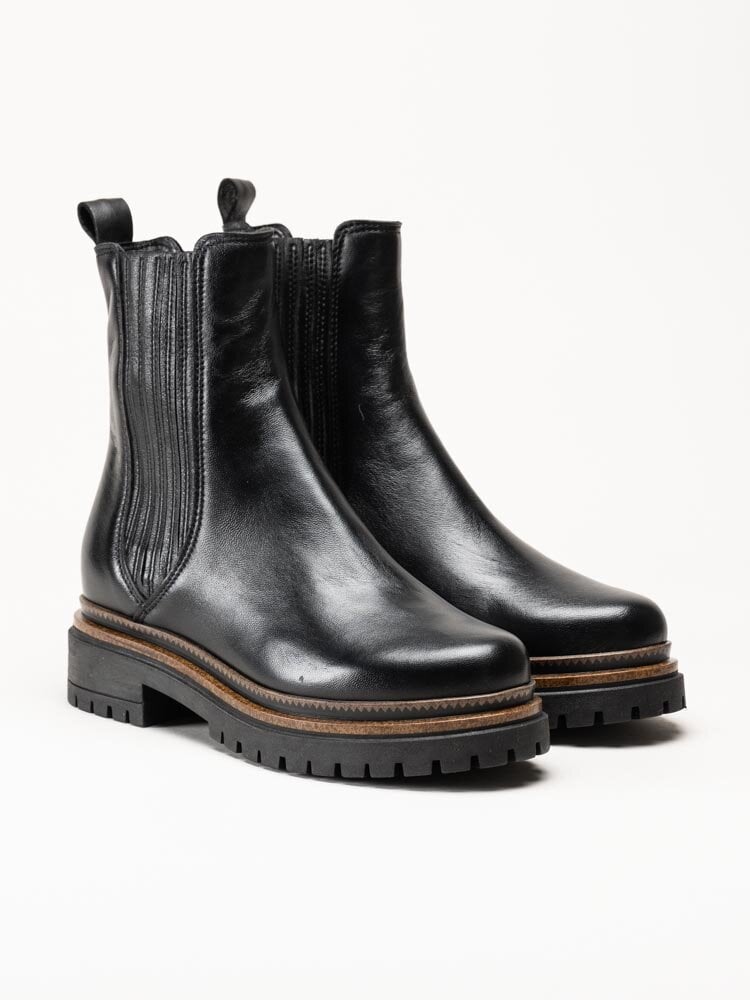 Mjus - Derek - Svarta höga chelsea boots i skinn