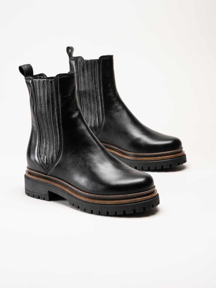 Mjus - Derek - Svarta höga chelsea boots i skinn