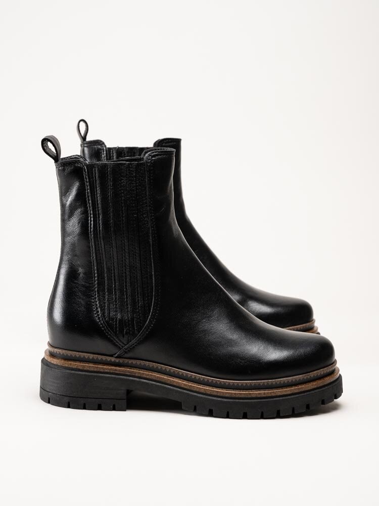 Mjus - Derek - Svarta höga chelsea boots i skinn