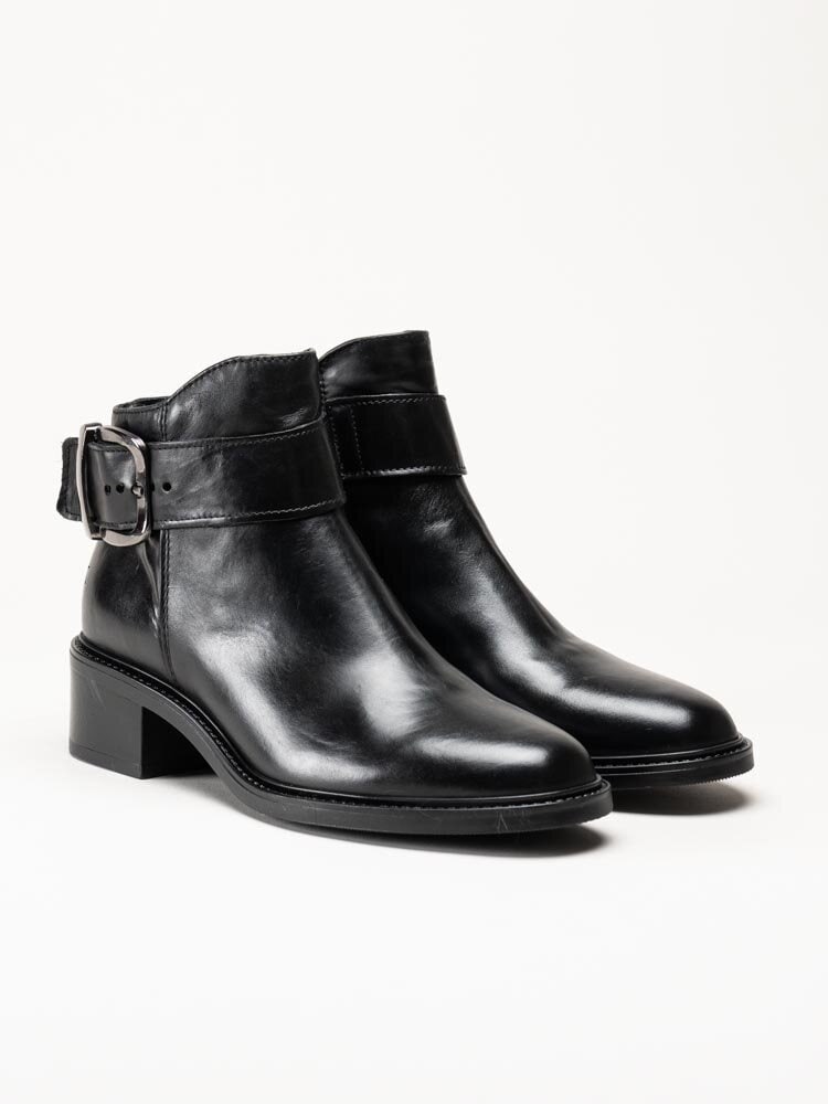 Mjus - Cortina - Svarta booties i skinn