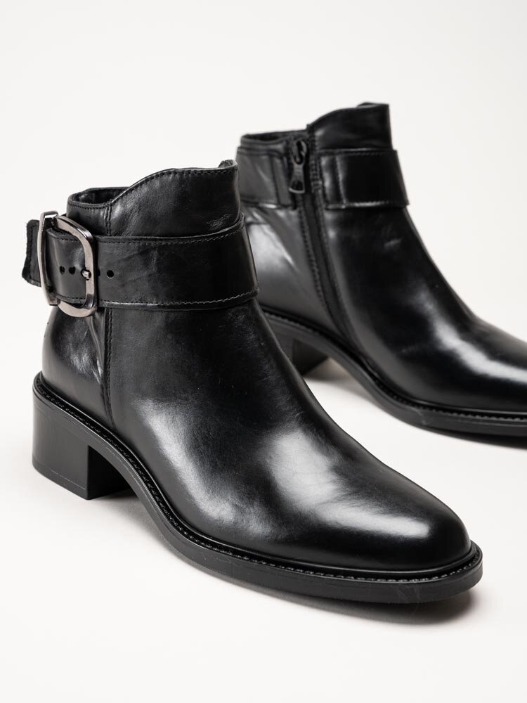 Mjus - Cortina - Svarta booties i skinn